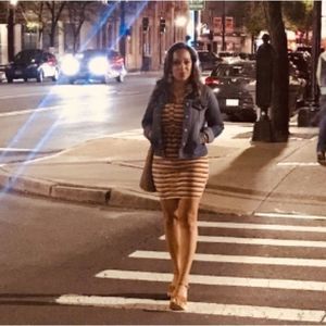 ** SOLD **Derek Heart Sleeveless Multicolor Stretch Dress